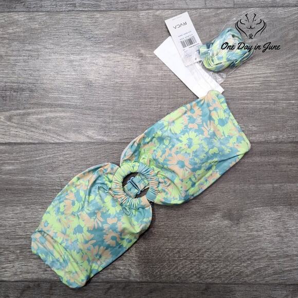 RVCA Field of Dreams Bandeau Bikini Top Size L - Picture 3 of 6